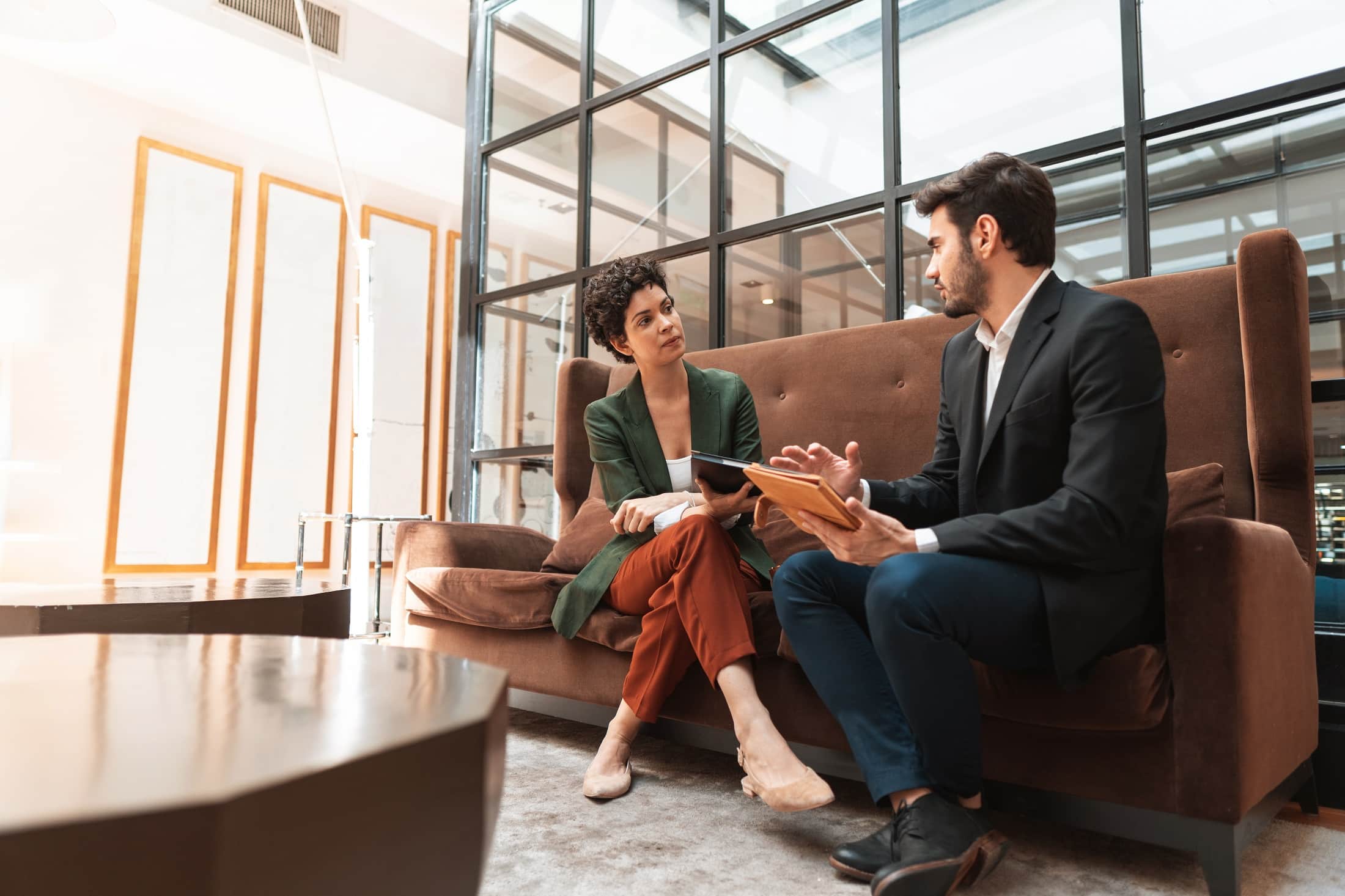 Financial Advisor with Client going over options.